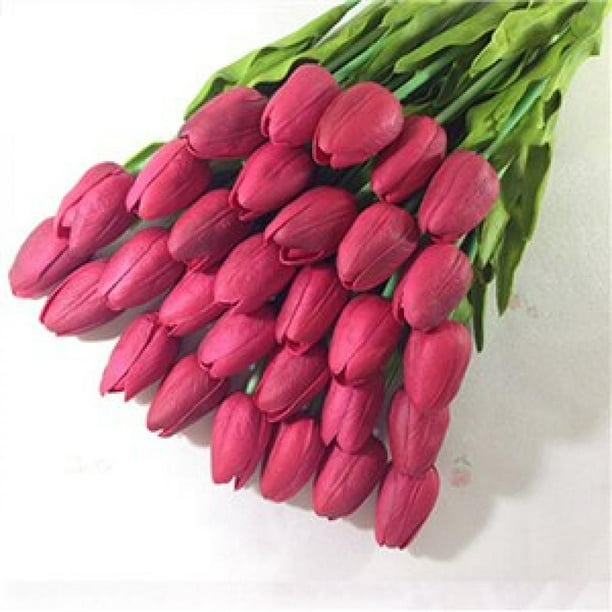 10PCS Tulip Flower Latex Real Touch Bridal Wedding Party Bouquet Home Decor HOT
